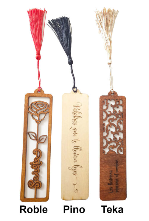 Marcapáginas personalizables de madera