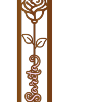 Marcapáginas personalizables de madera - modelo "Rosa"