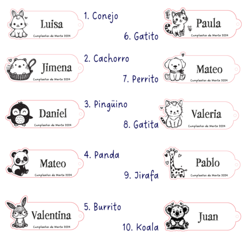 Marcapaginas infantil